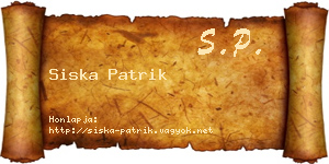 Siska Patrik névjegykártya