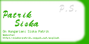 patrik siska business card